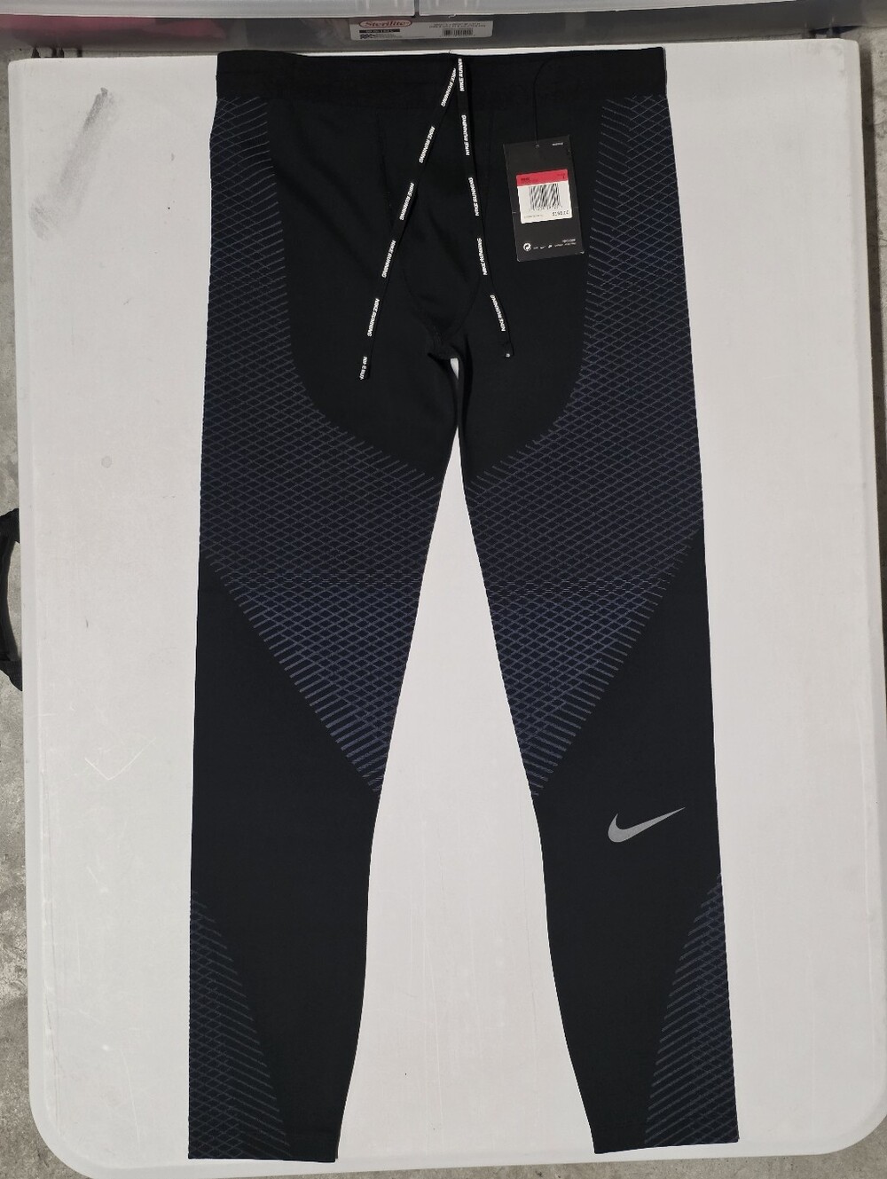 Nike Zonal Strength Men's Running Compression Tights Black/Blue Sz L